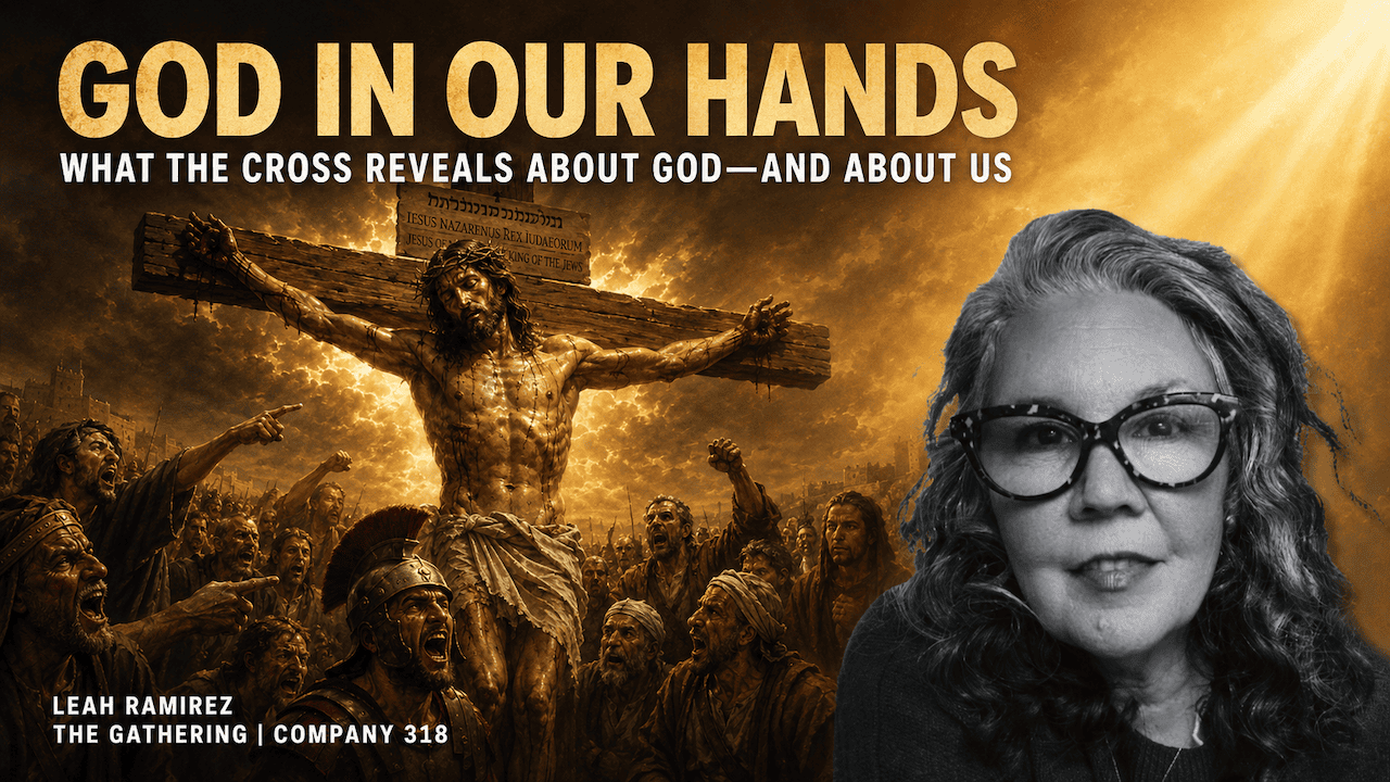 Leah Ramirez teaching “God in Our Hands,” a message about what the cross reveals about God and humanity.
